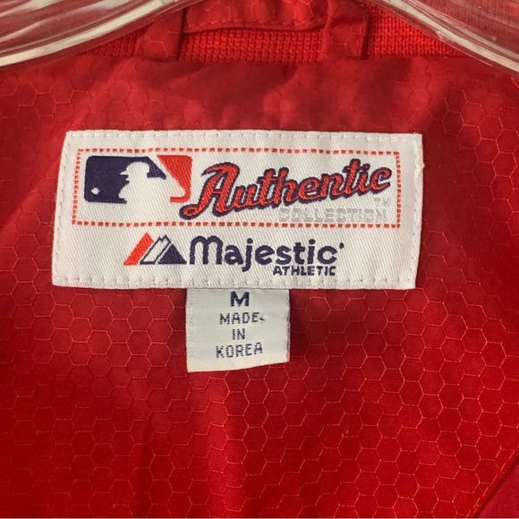 Boy’s M 10/12 MAJESTIC Authentic Collection MLB RED SOX Dugout Zip Up Red Jacket - Picture 11 of 16